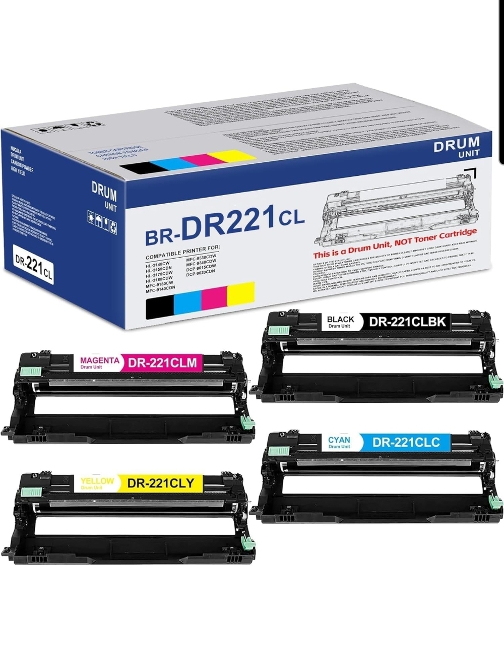BR-DR221CL Color‎ Drum Unit Set - Black, Cyan, Magenta, Yellow